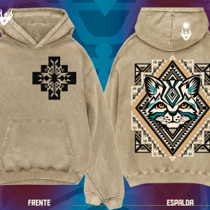 Polerón doble floreo con gorro tipo canguro